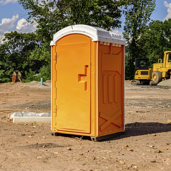 how often are the porta potties cleaned and serviced during a rental period in Chester NE